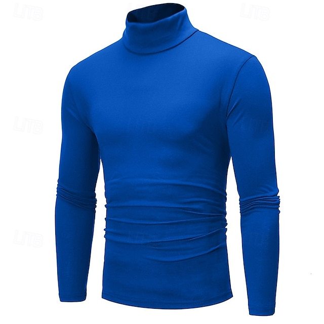 2024 Men's Turtleneck Solid Color Vintage Cashmere Warm Shirt