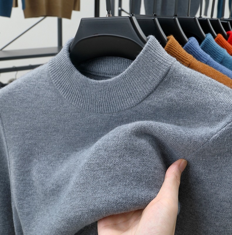 Men's autumn and winter stand collar cashmere warm sweater