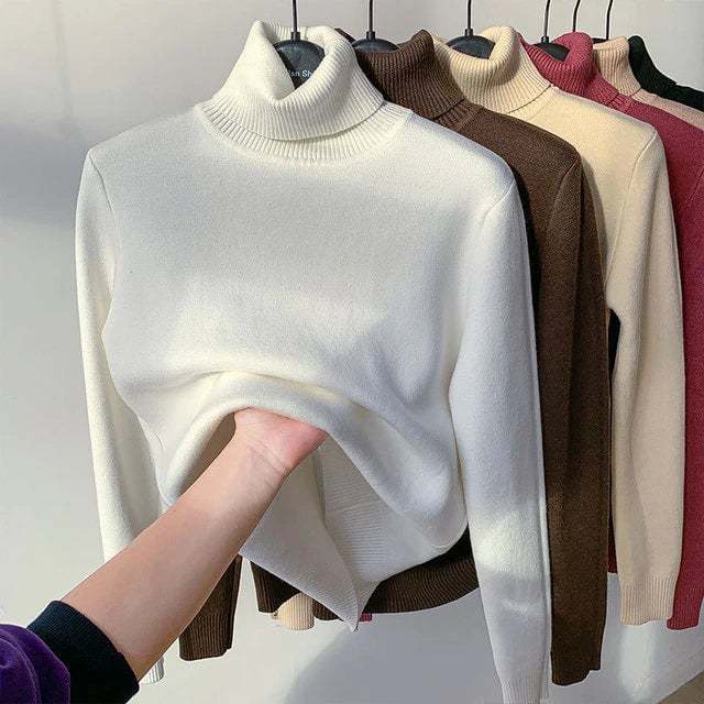 Women's Turtleneck Fleece Pullover Sweater