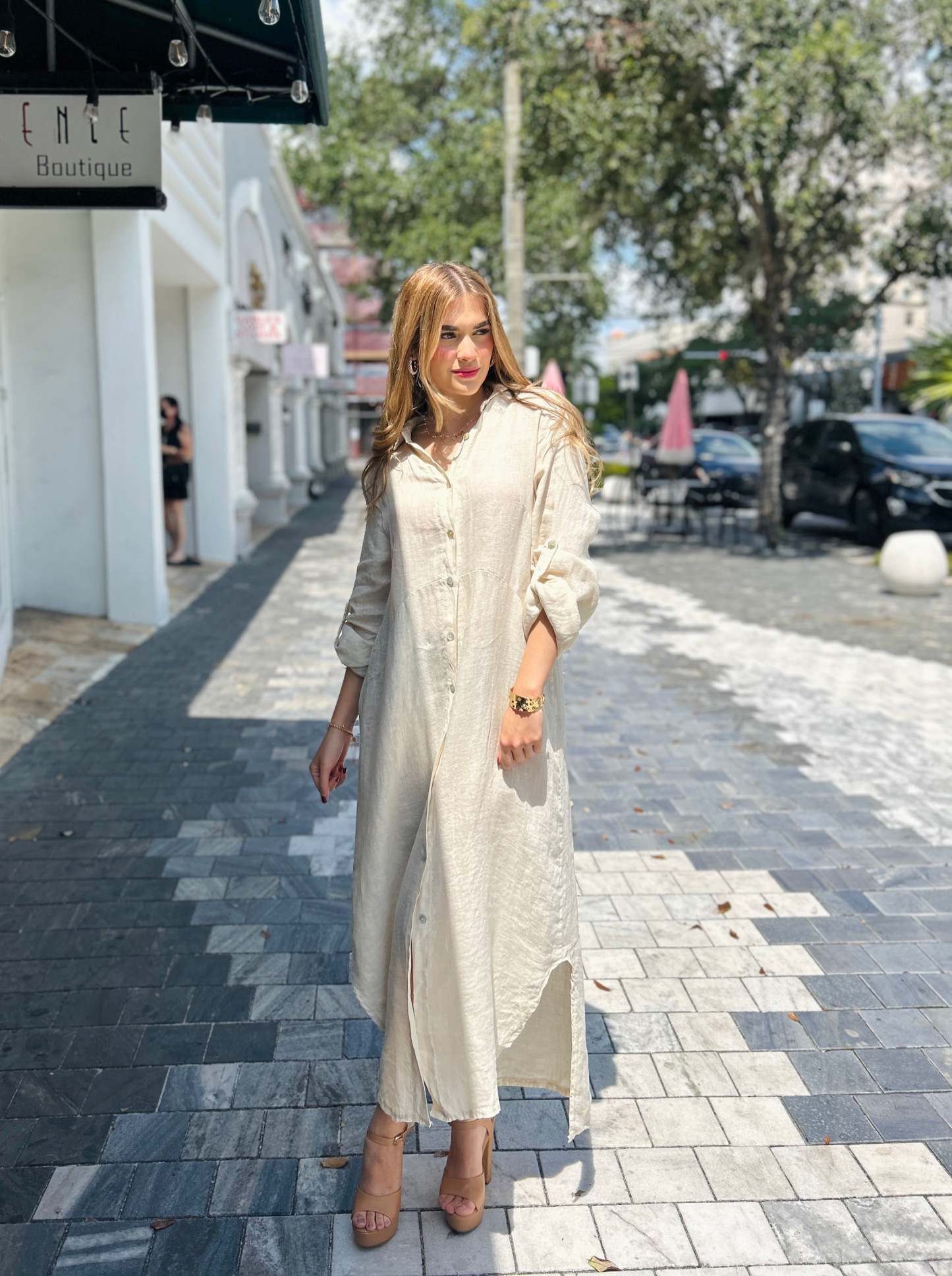 Sicily Linen Maxi Shirt
