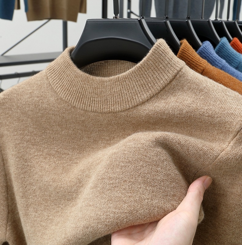 Men's autumn and winter stand collar cashmere warm sweater