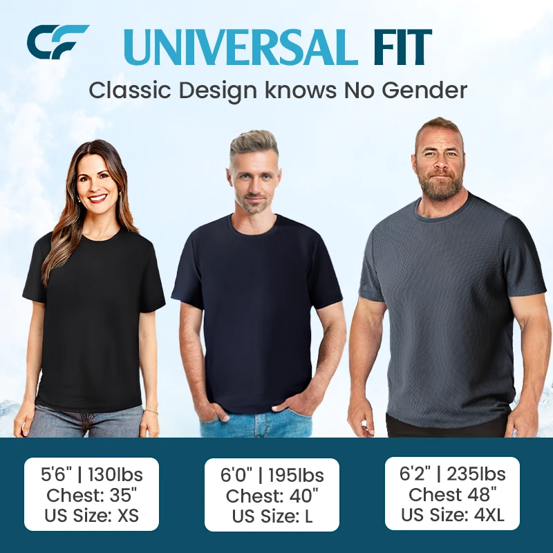 CooliFlex - UniSex Ultra Breathable Flex-Fit Waffle T-Shirt