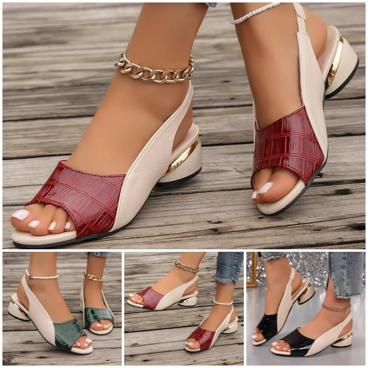 Women's platform low heel sandals casual summer outdoor sandals
