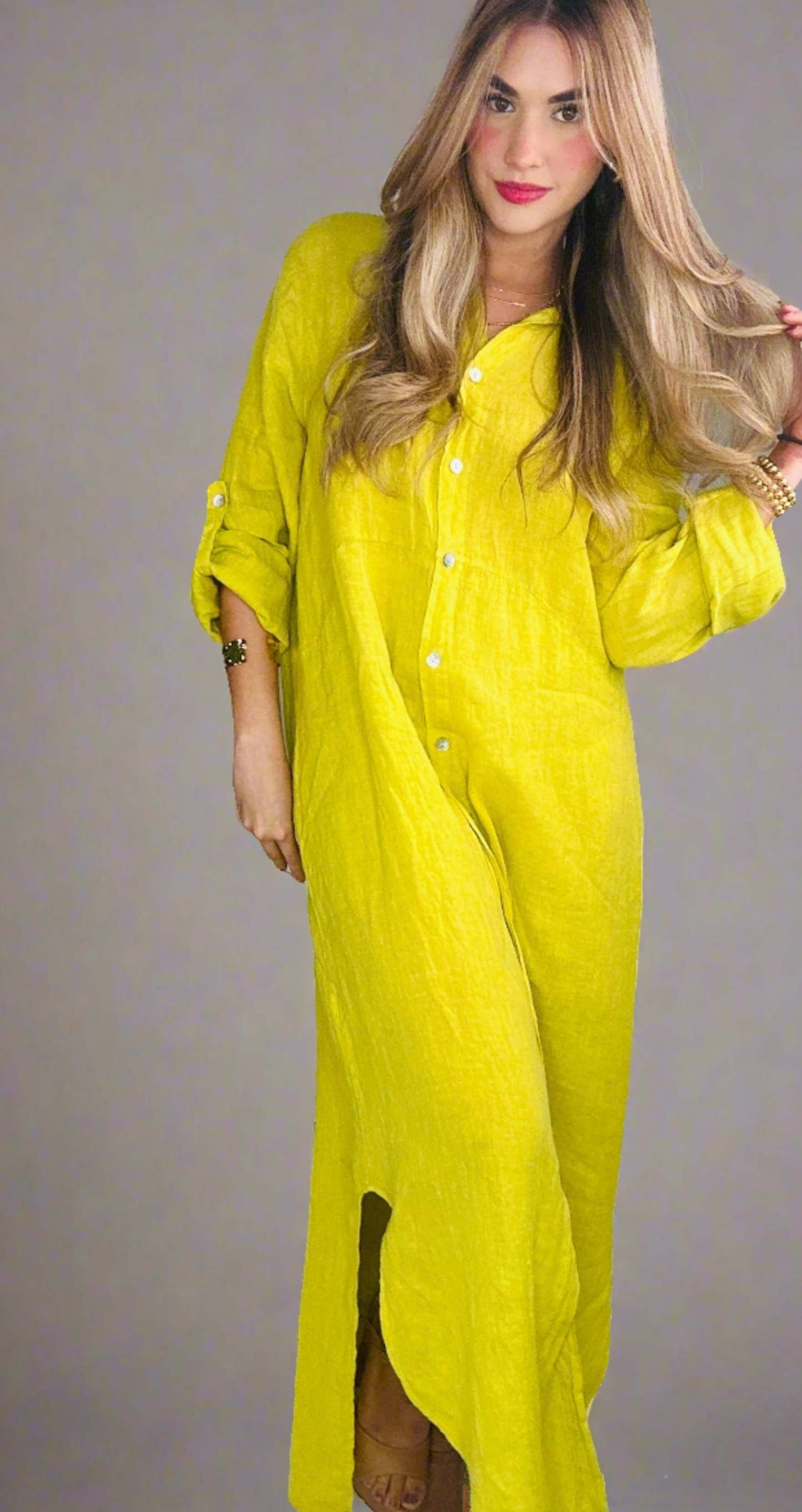 Sicily Linen Maxi Shirt