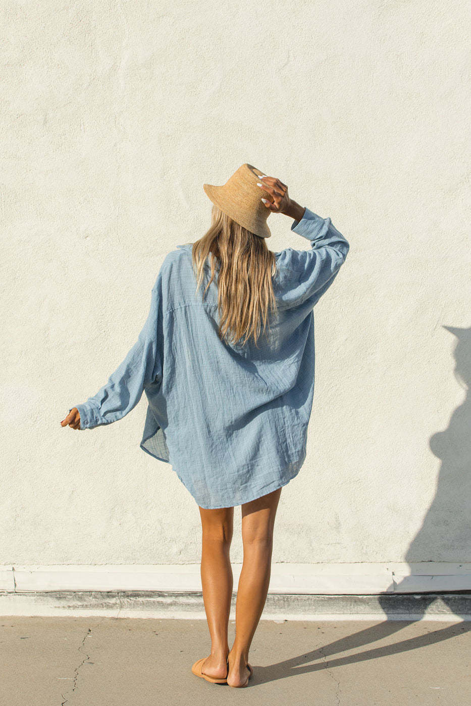 2024Poolside Oversized Button Top