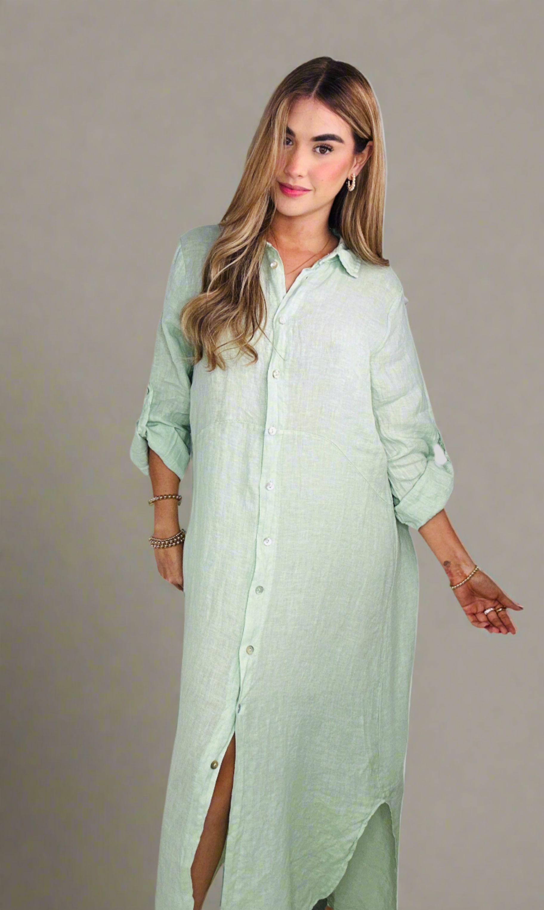 Sicily Linen Maxi Shirt