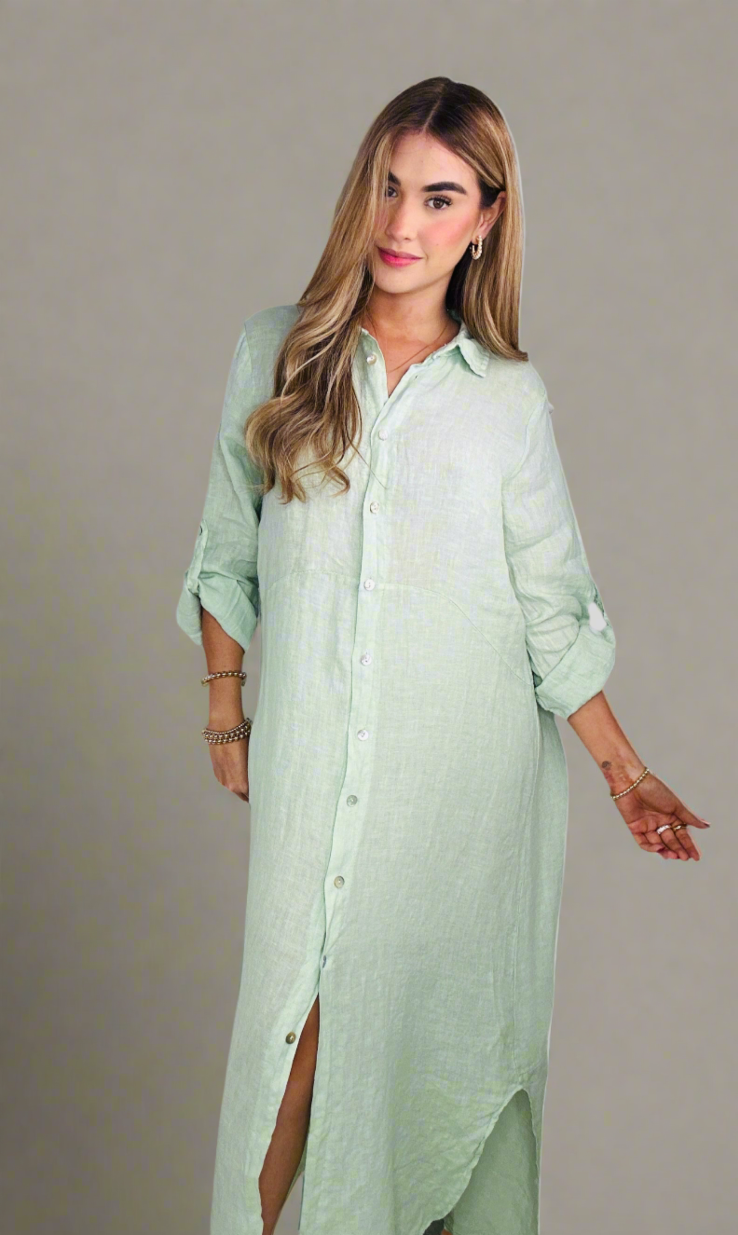 Sicily Linen Maxi Shirt