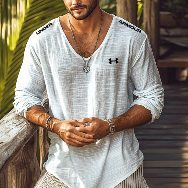 2025 Summer Linen Men's Solid Color Breathable T-shirt