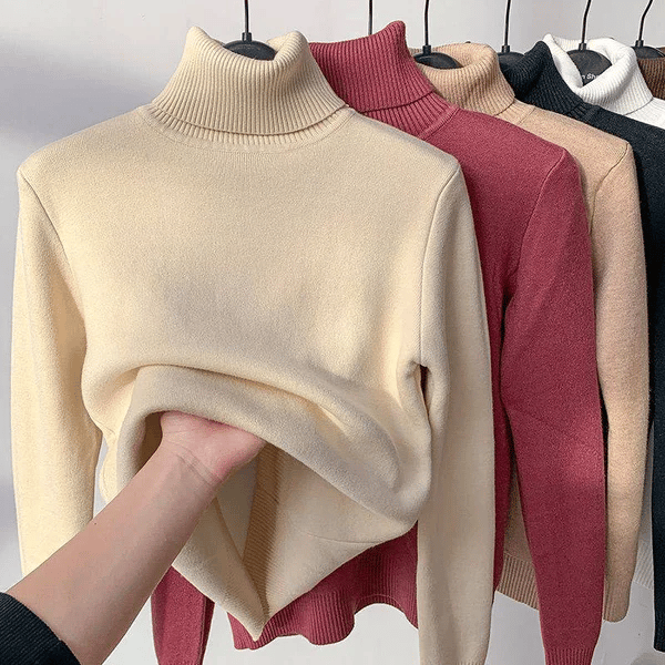 Women's Turtleneck Fleece Pullover Sweater