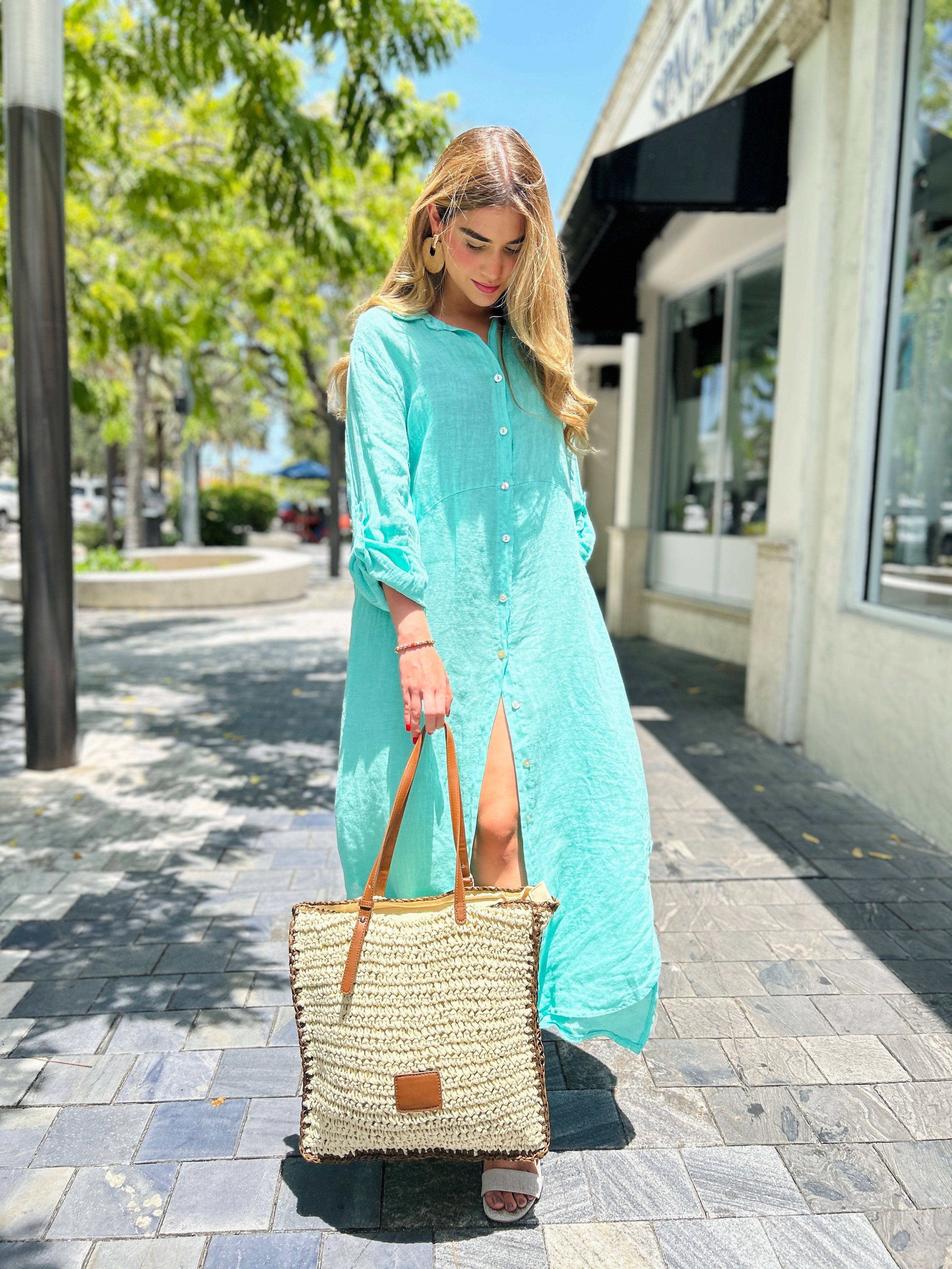 Sicily Linen Maxi Shirt