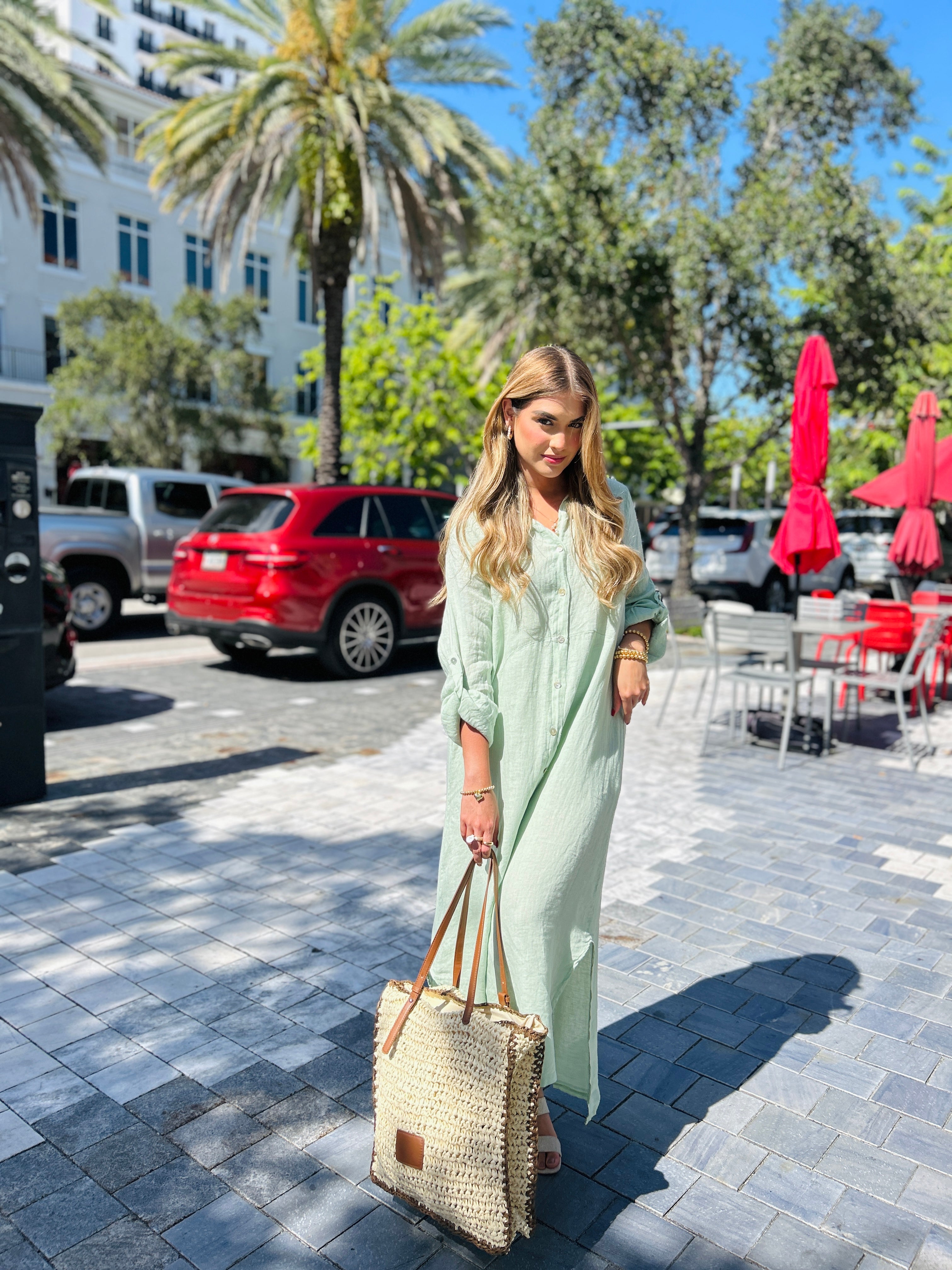 Sicily Linen Maxi Shirt
