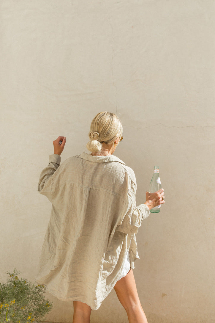2024Poolside Oversized Button Top