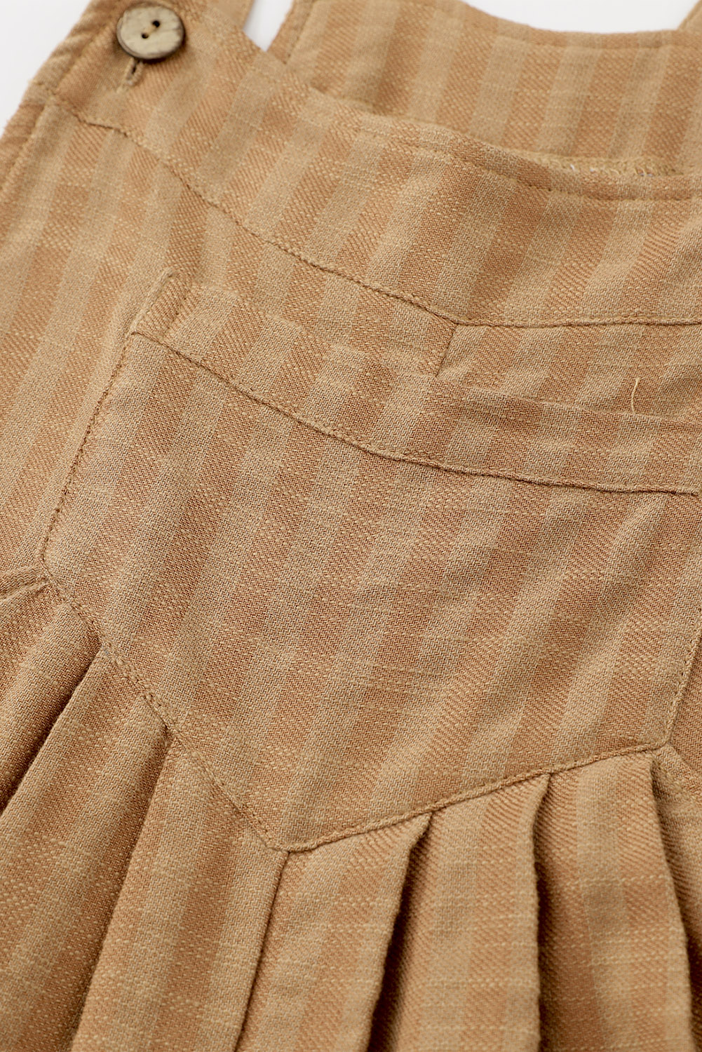 Brown/Coffee Striped Pleated Wide Leg Pocketed Jumpsuit