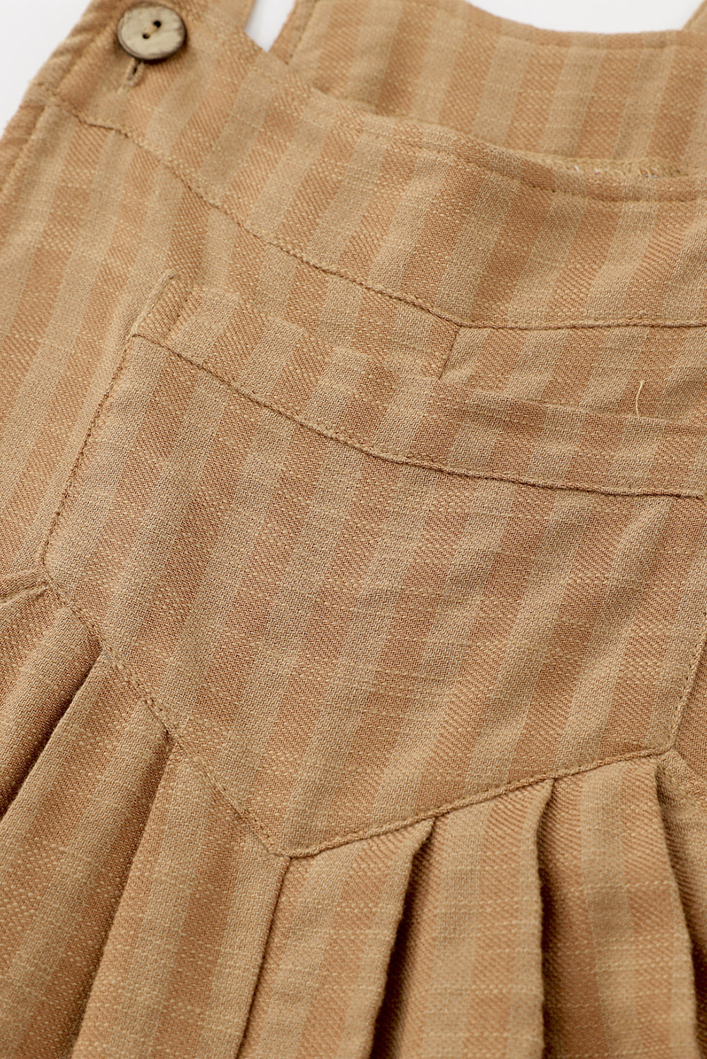 Brown/Coffee Striped Pleated Wide Leg Pocketed Jumpsuit
