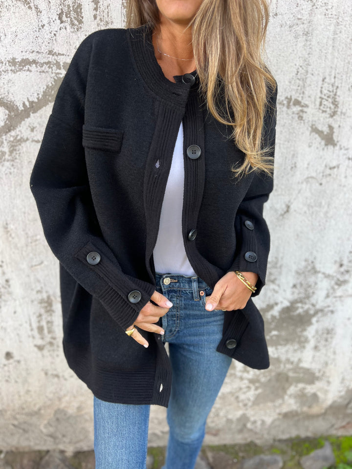 2024 New autumn and winter casual warm mid-length thick sweater coat