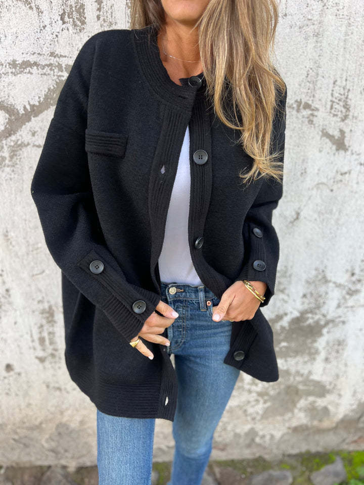 2024 New autumn and winter casual warm mid-length thick sweater coat