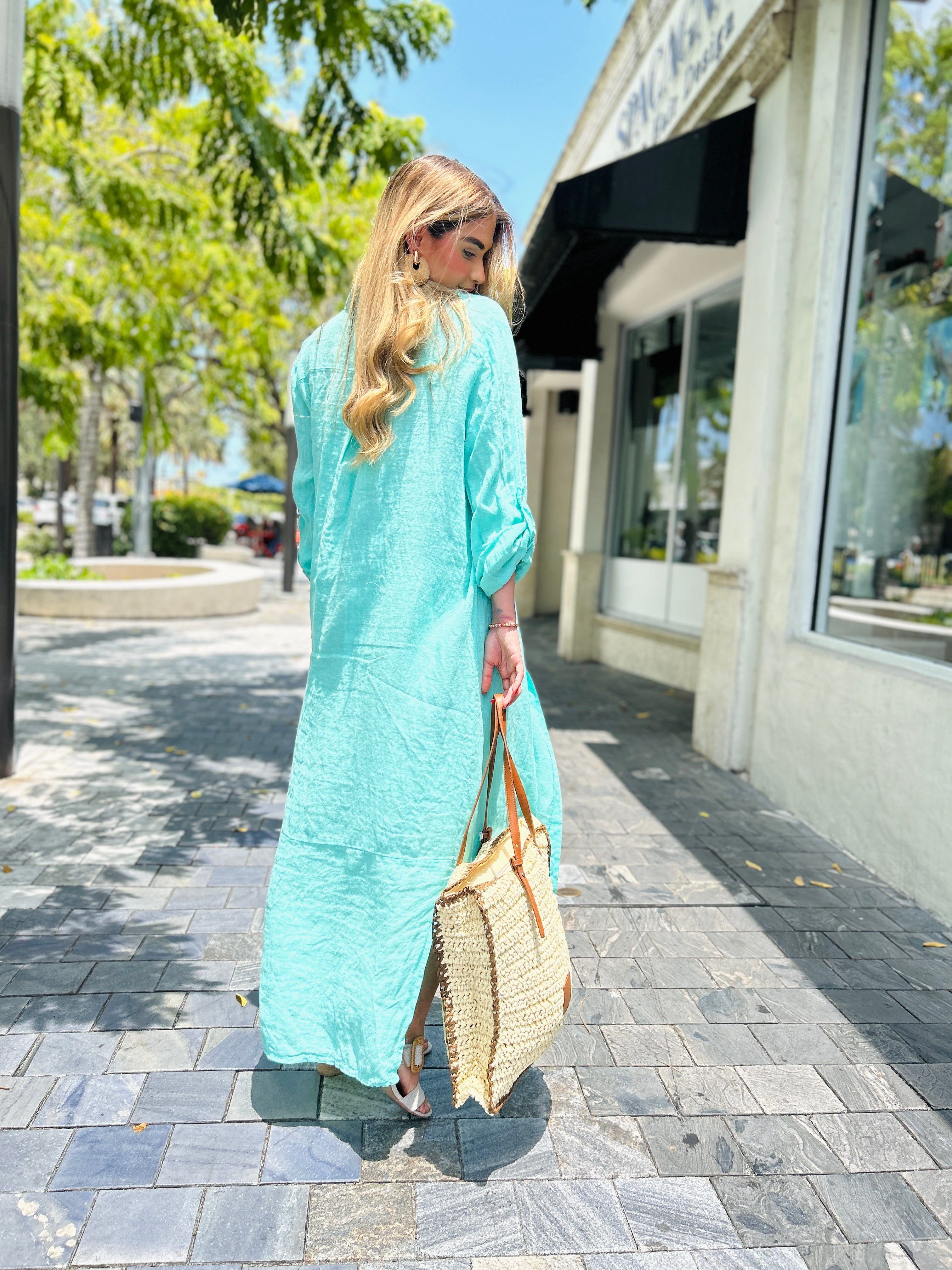 Sicily Linen Maxi Shirt