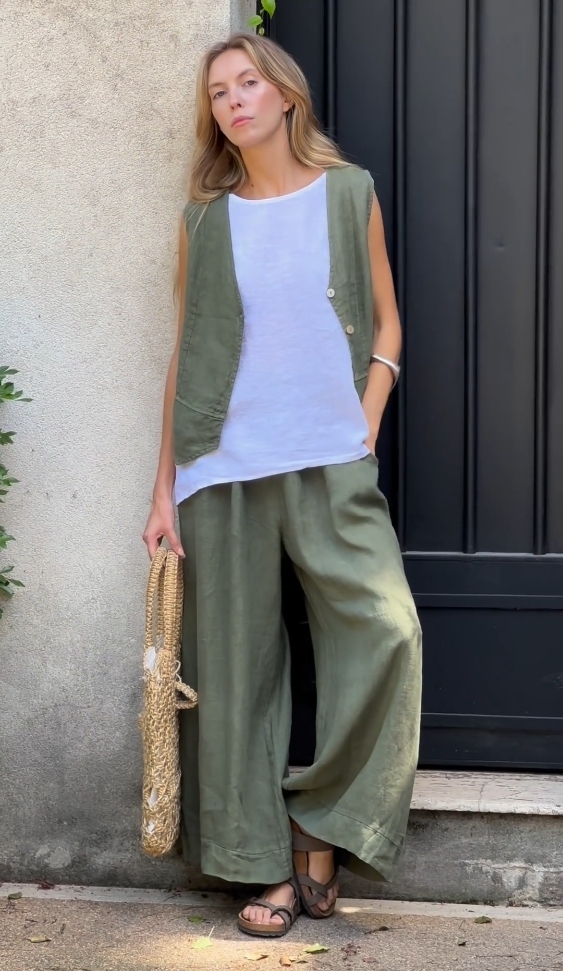 Casual Sleeveless Vest and Pants Set