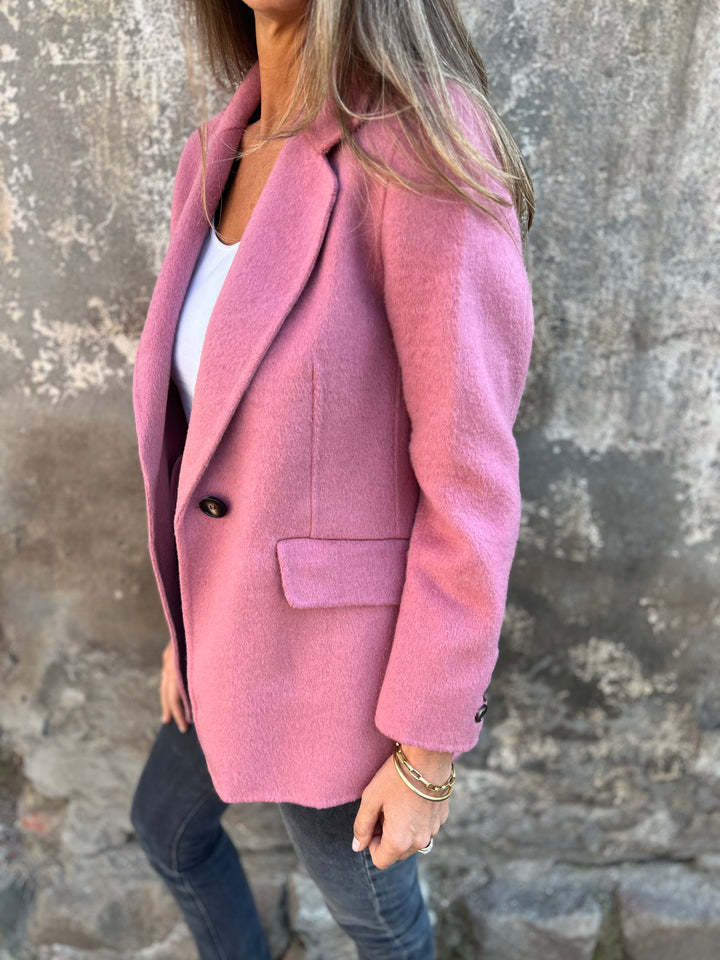 Cashmere solid color single button suit jacket