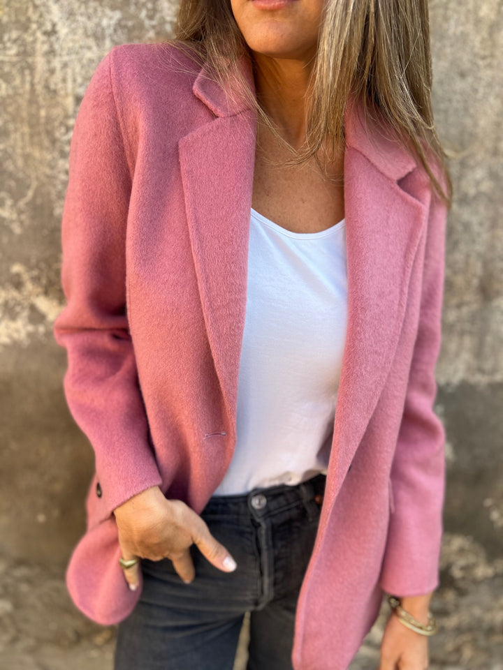 Cashmere solid color single button suit jacket