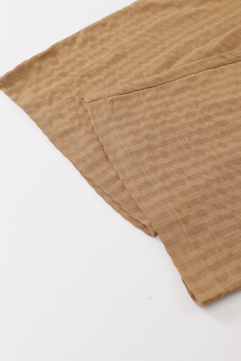 Brown/Coffee Striped Pleated Wide Leg Pocketed Jumpsuit