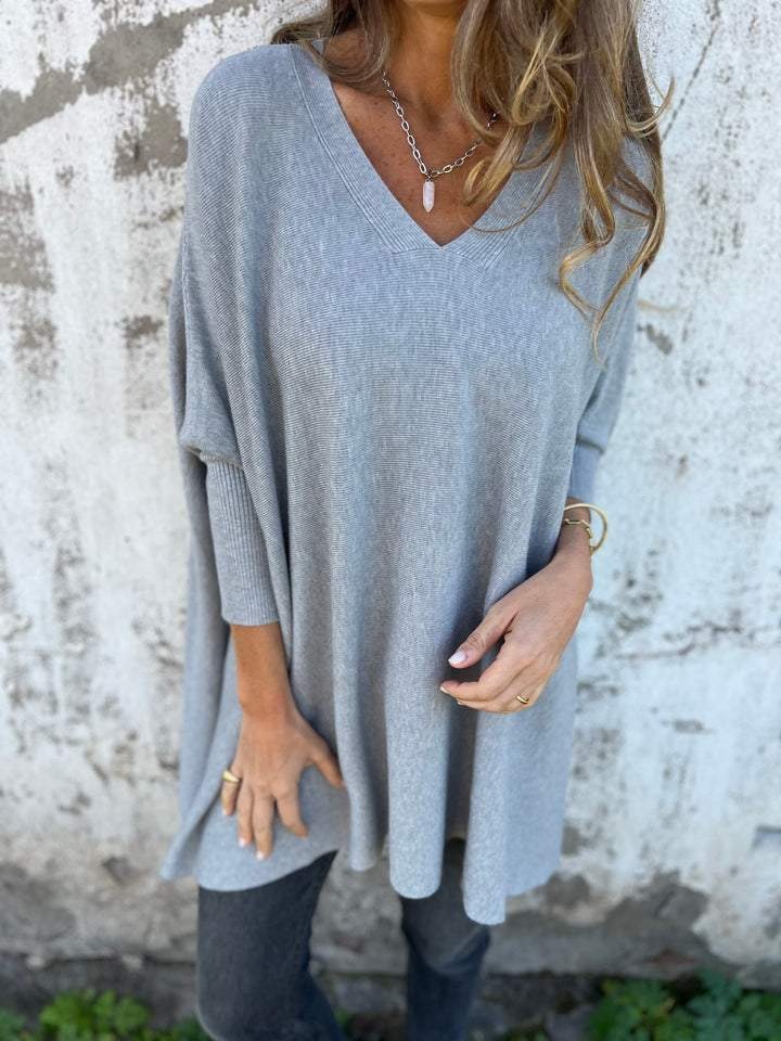Women's Cashmere Knitted Loose Bat Top