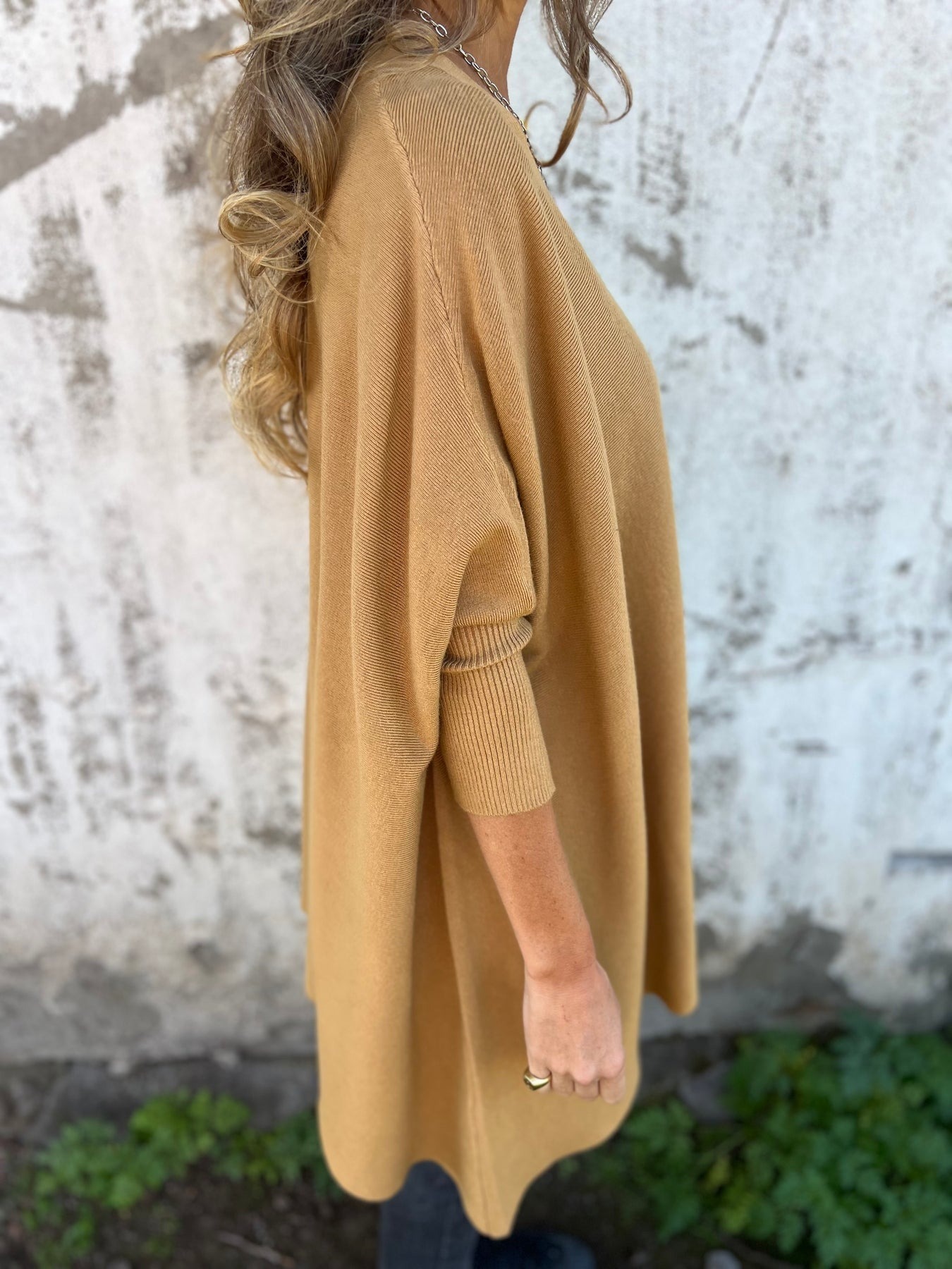 Women's Cashmere Knitted Loose Bat Top