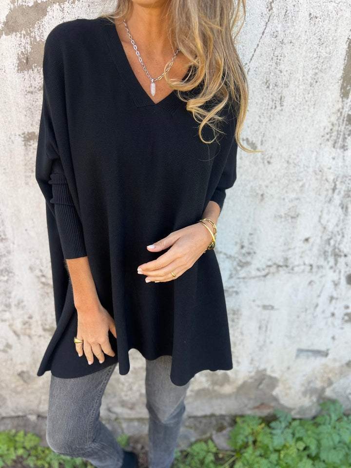 Women's Cashmere Knitted Loose Bat Top