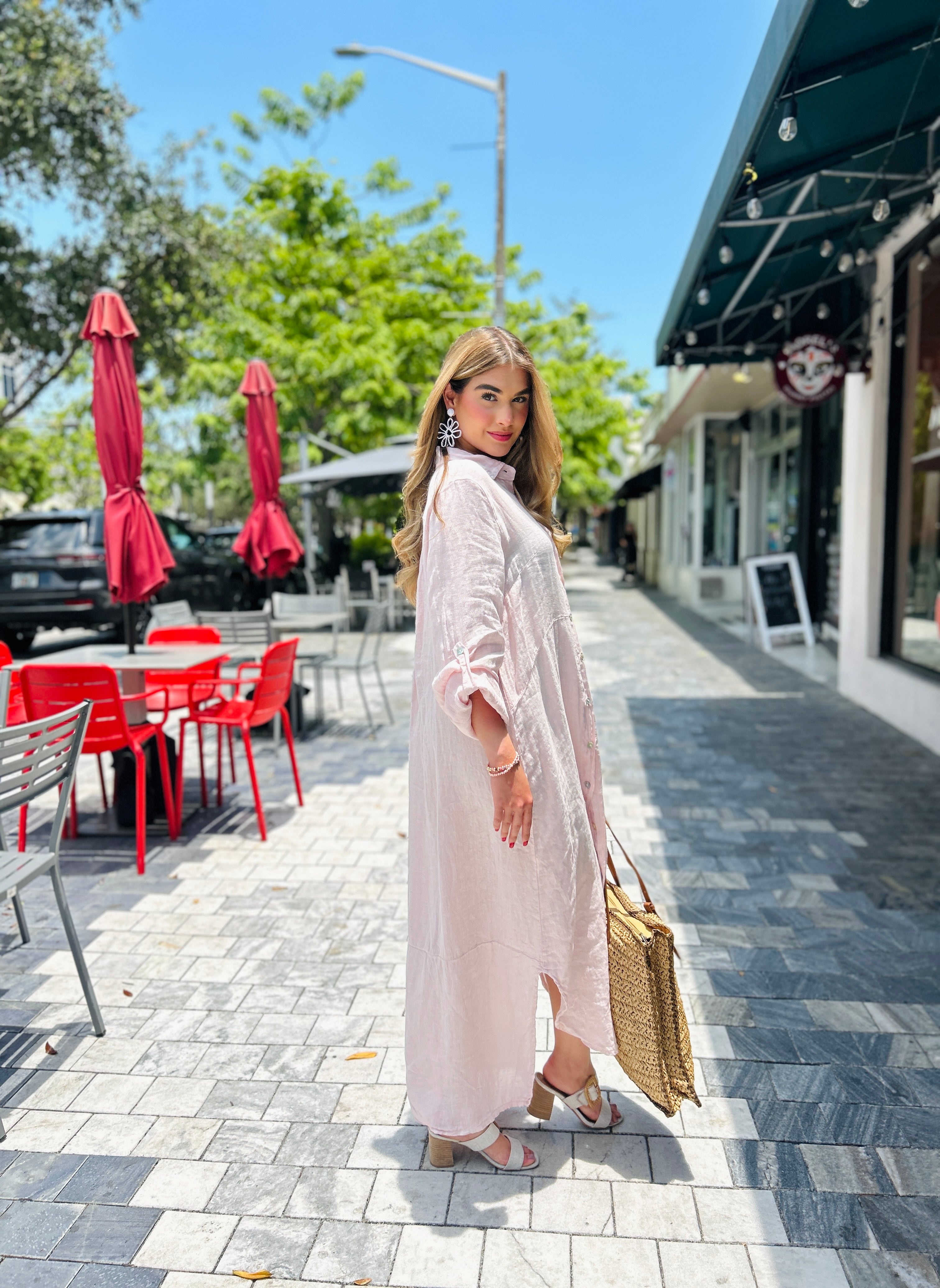 Sicily Linen Maxi Shirt