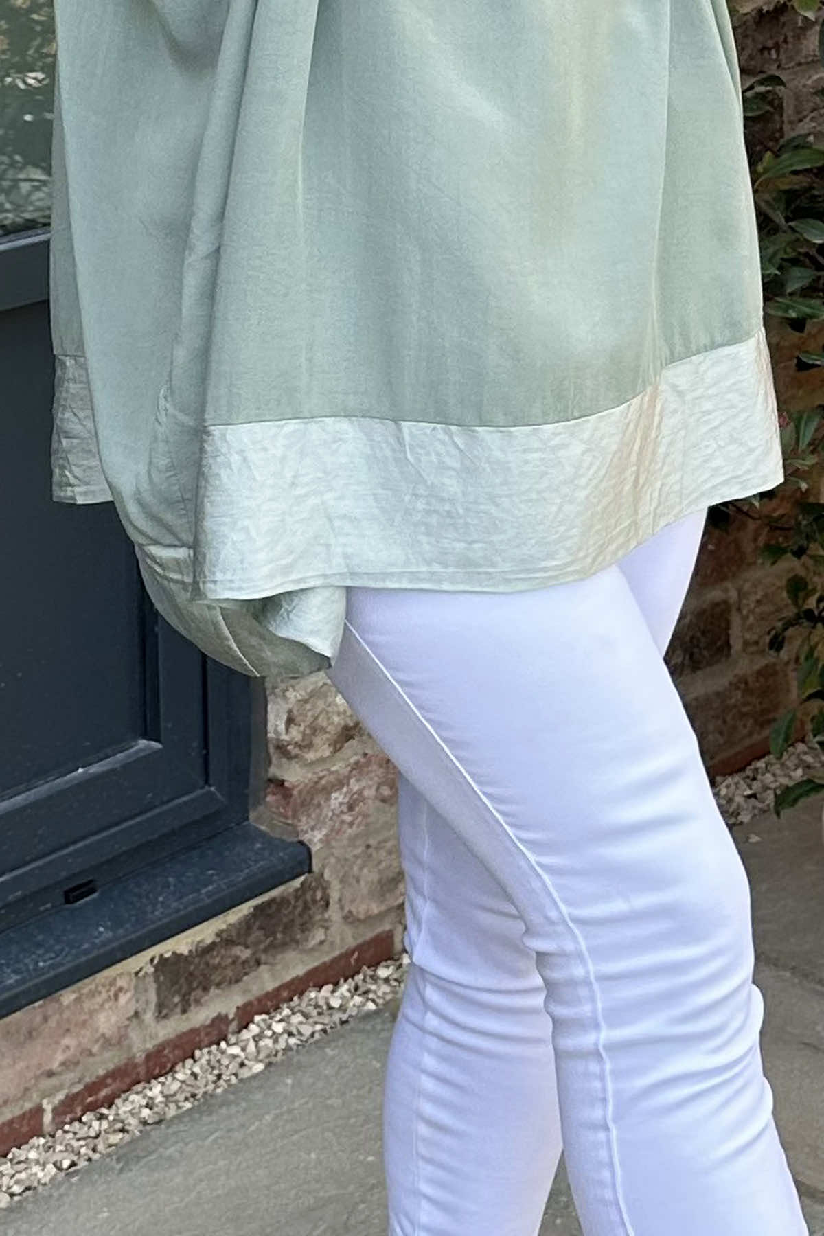 Teresa V-Neck Top Sage Green