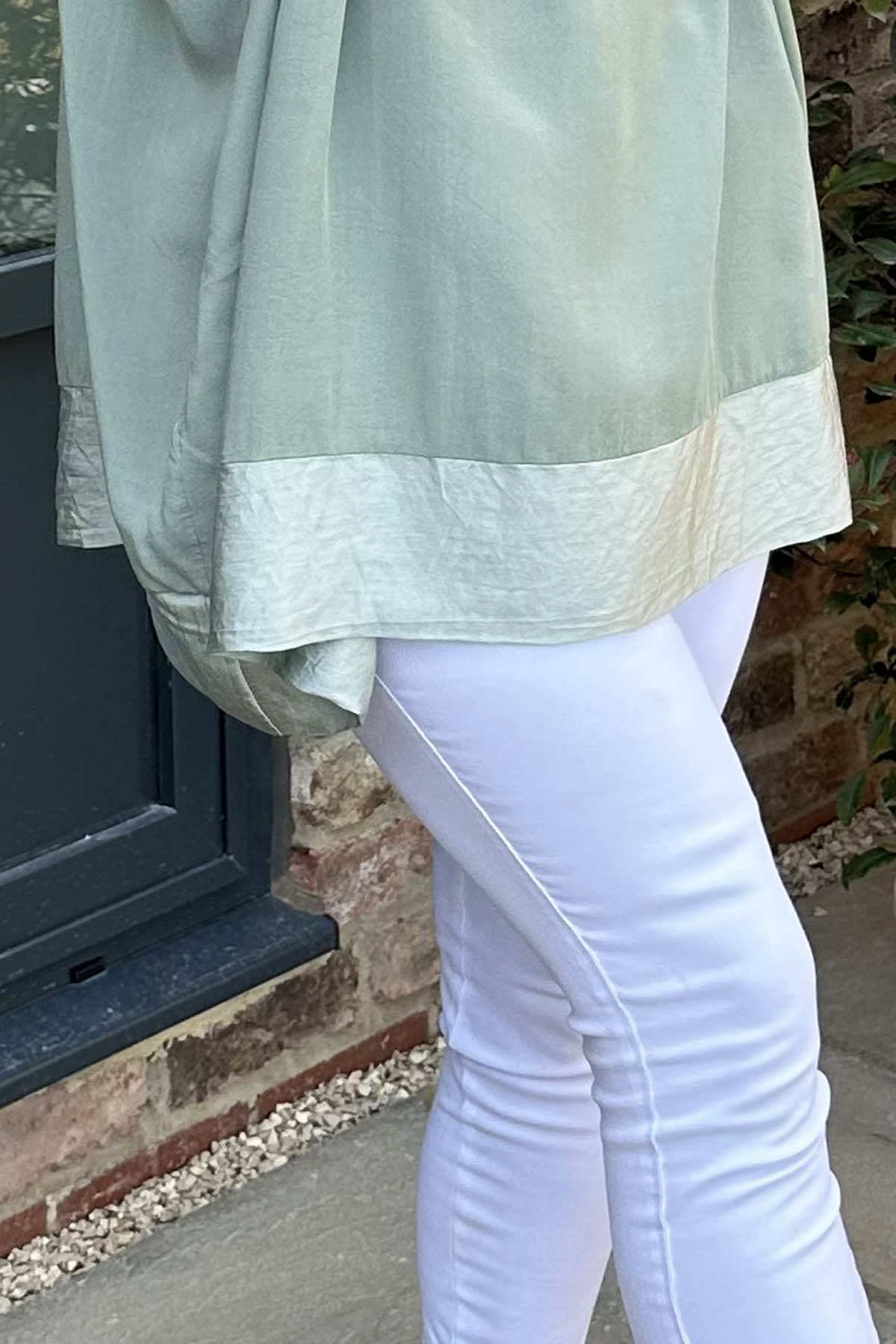 Teresa V-Neck Top Sage Green