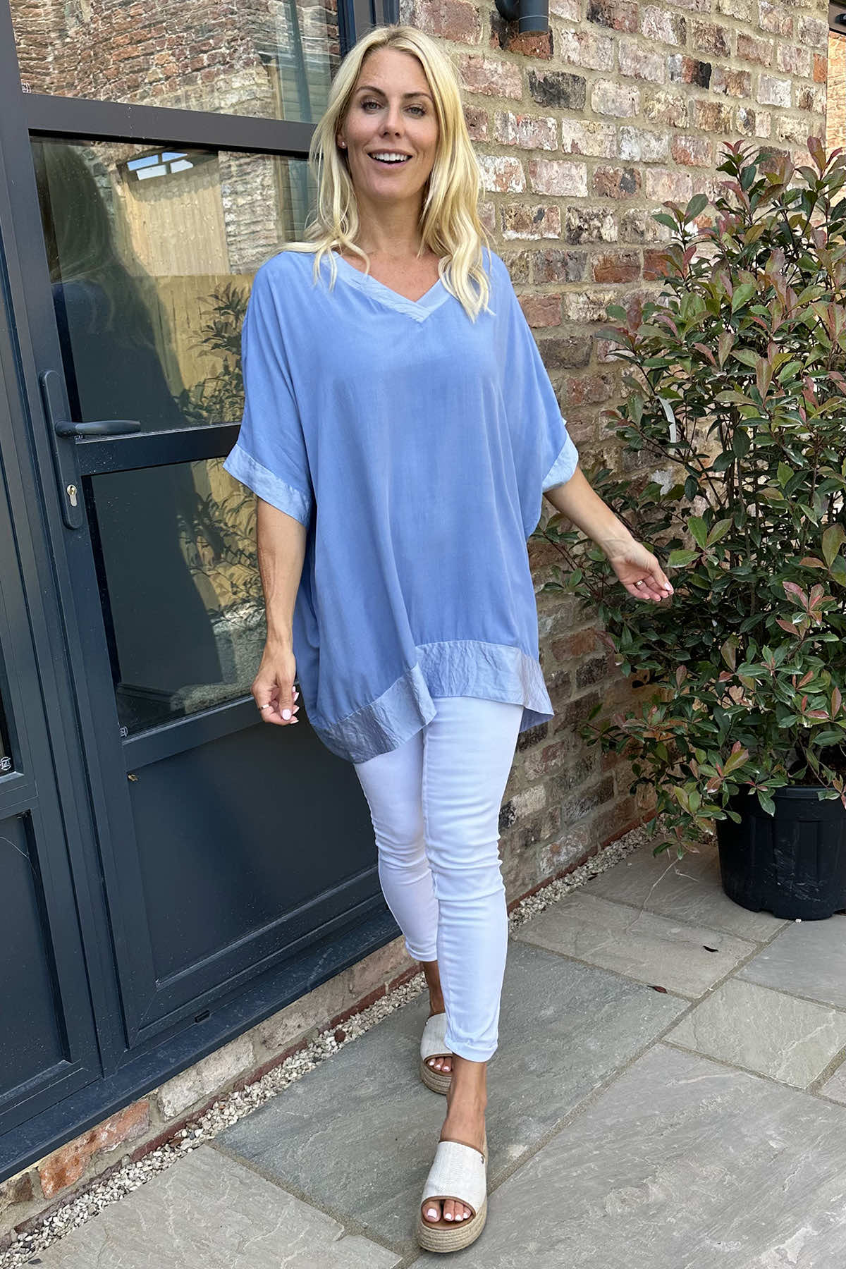 Teresa V-Neck Top Sage Green