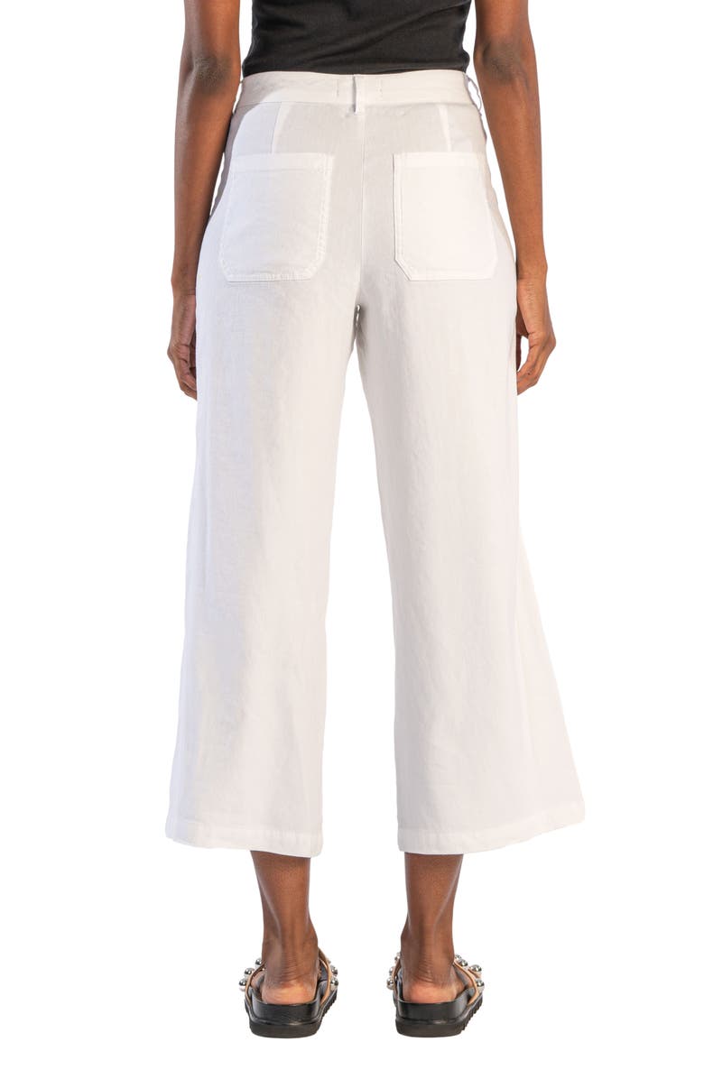 THigh Waist Crop Wide Leg Linen Blend Pants