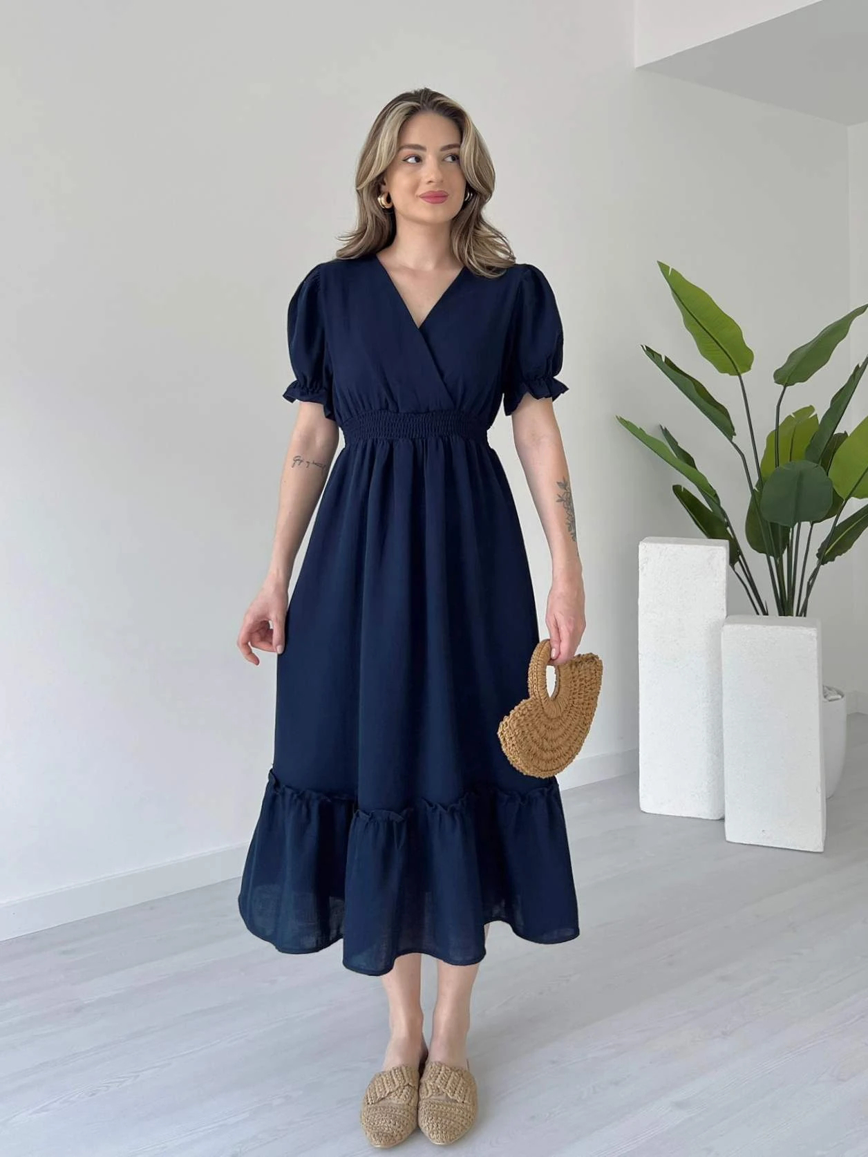 2025 Women's Watermelon Sleeve Muslin Dress