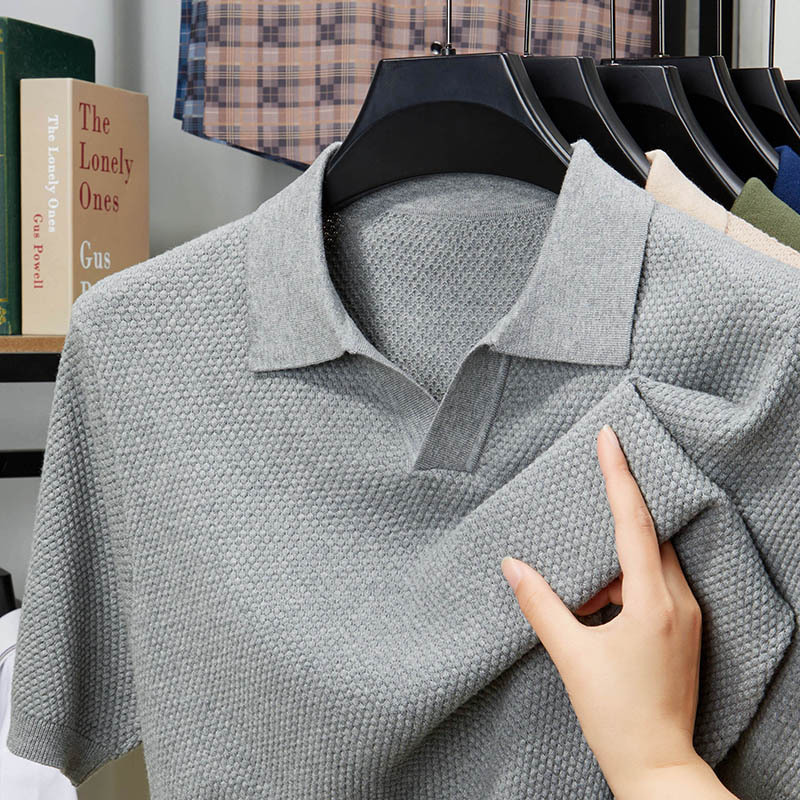 2025 Men's Cotton Casual Business Seagull Collar Breathable POLO Shirt