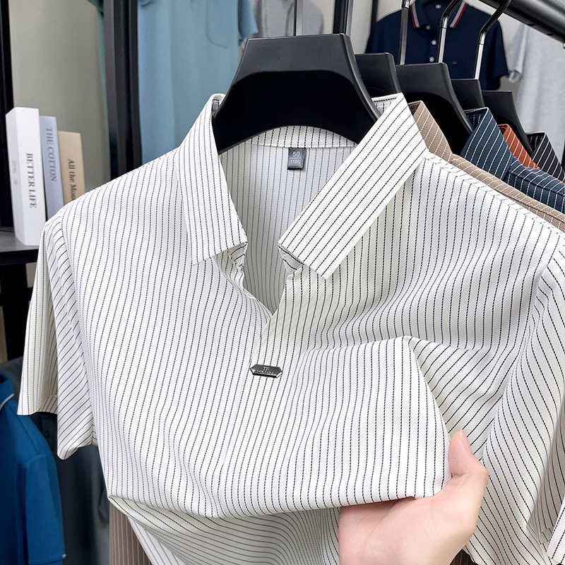 Men's new seamless summer casual business polo shirt