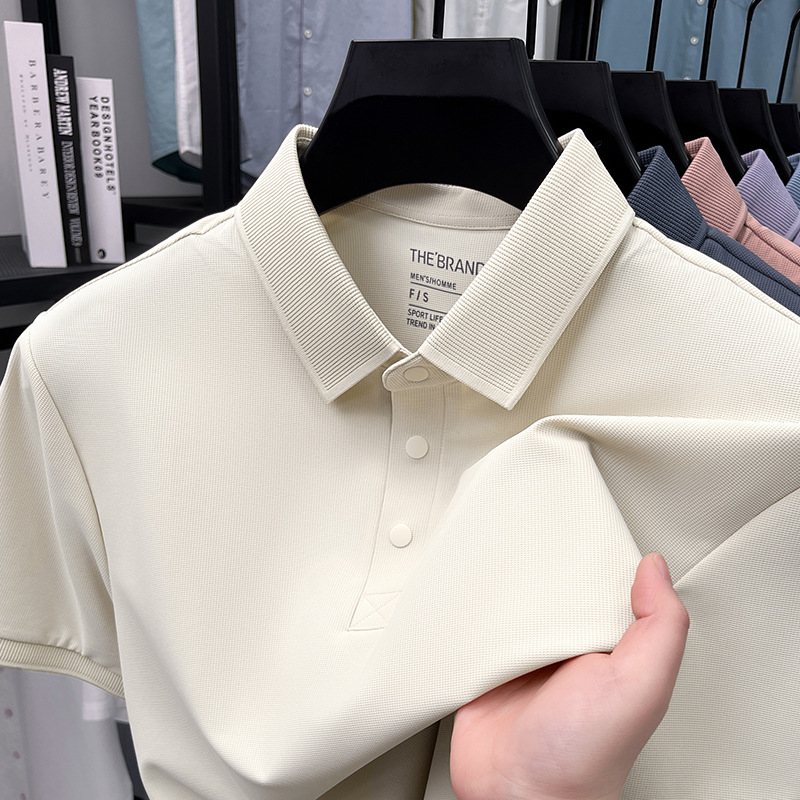 Men's summer silkworm casual breathable polo shirt
