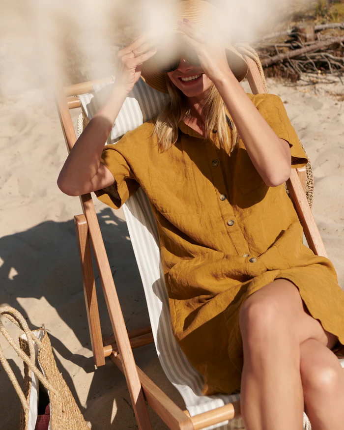 2024linen shirt dress
