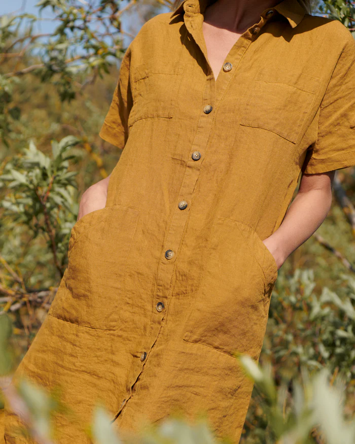2024linen shirt dress