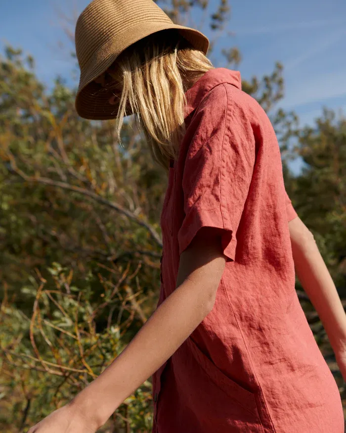 2024linen shirt dress
