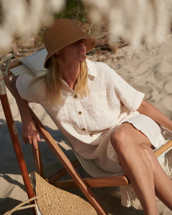 2024linen shirt dress