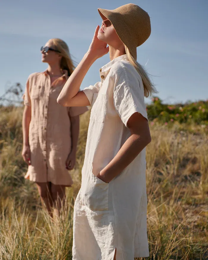 2024linen shirt dress