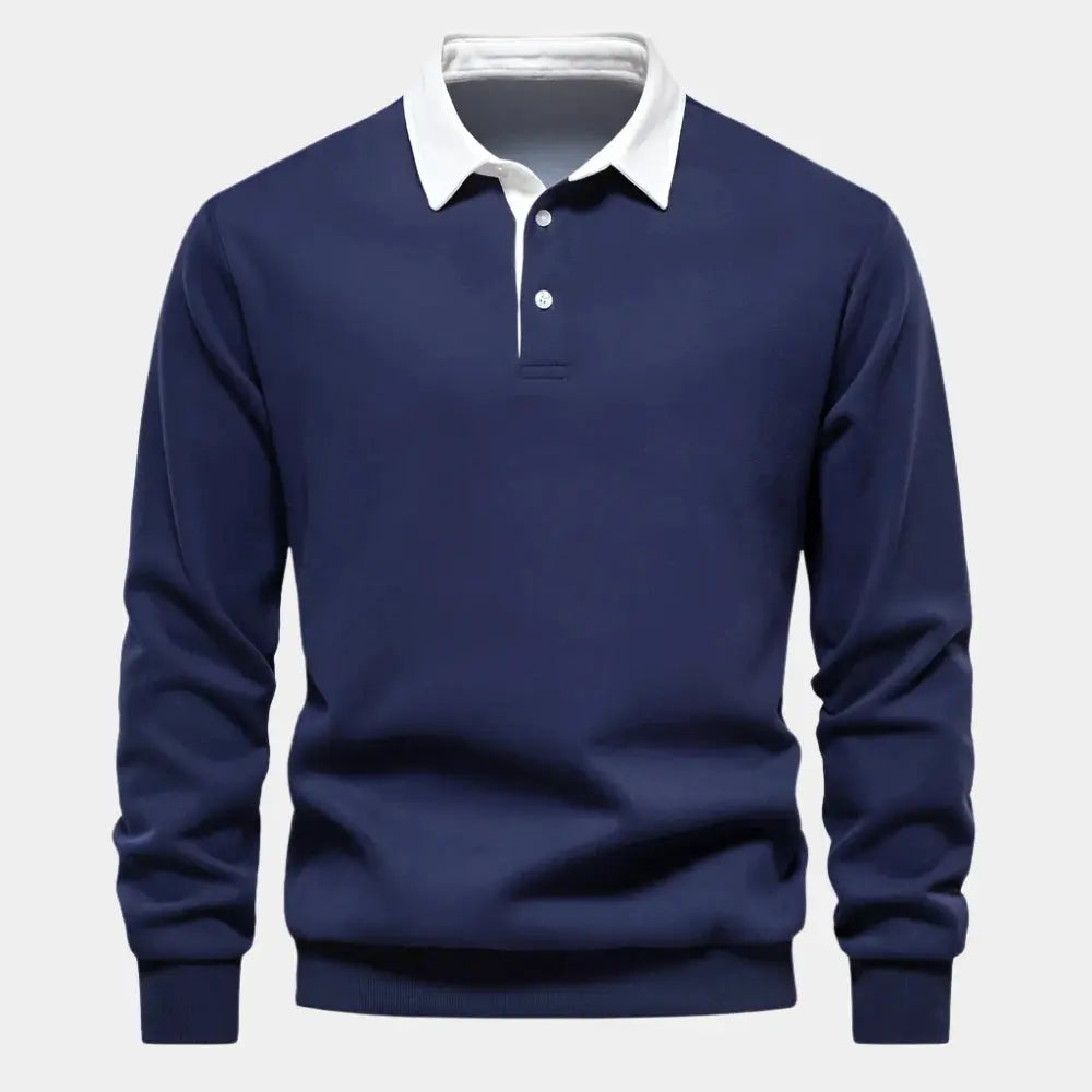 Men's heavy cashmere business polo shirt