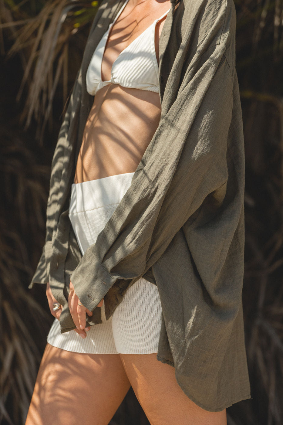2024Poolside Oversized Button Top