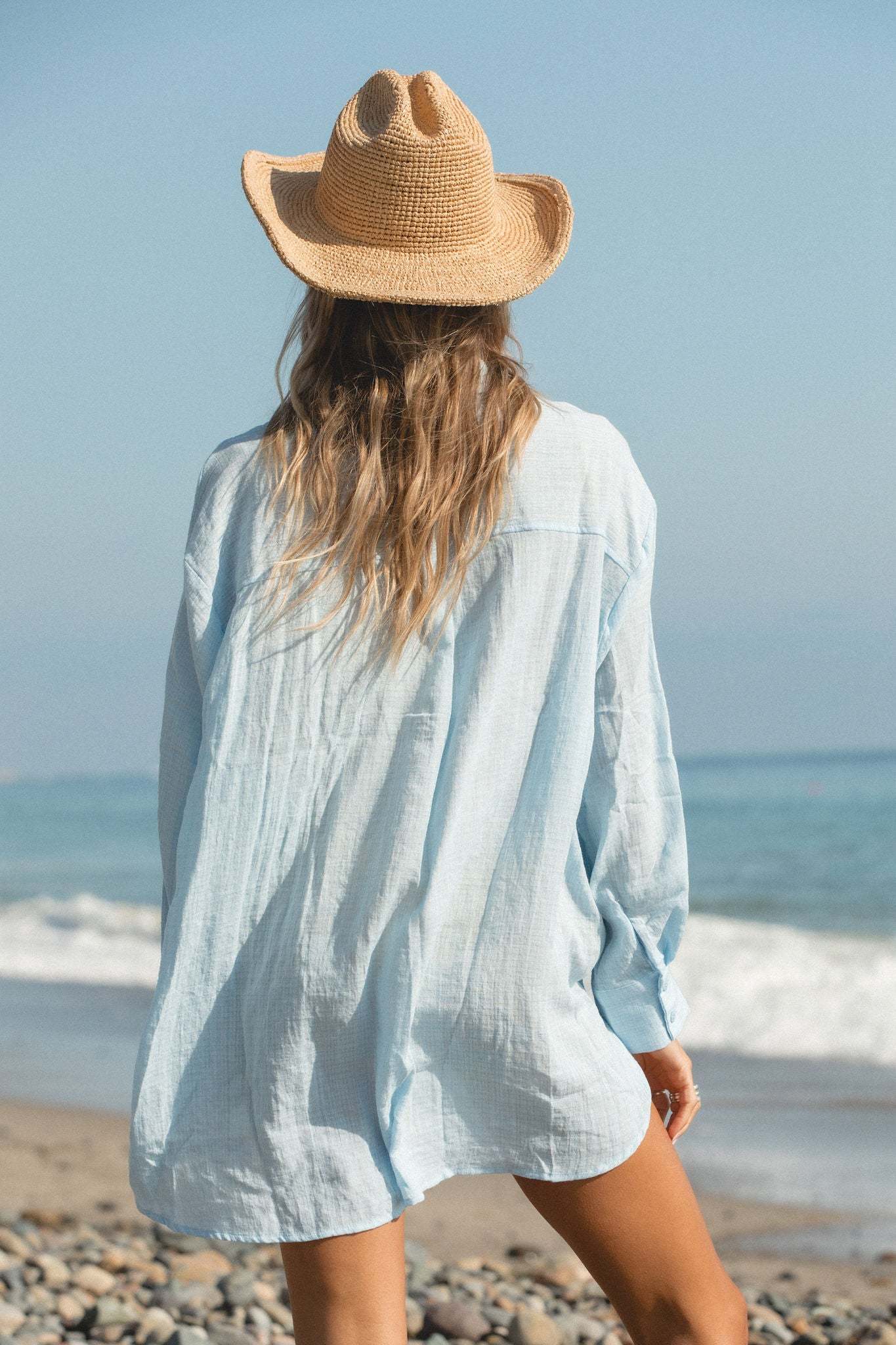 2024Poolside Oversized Button Top