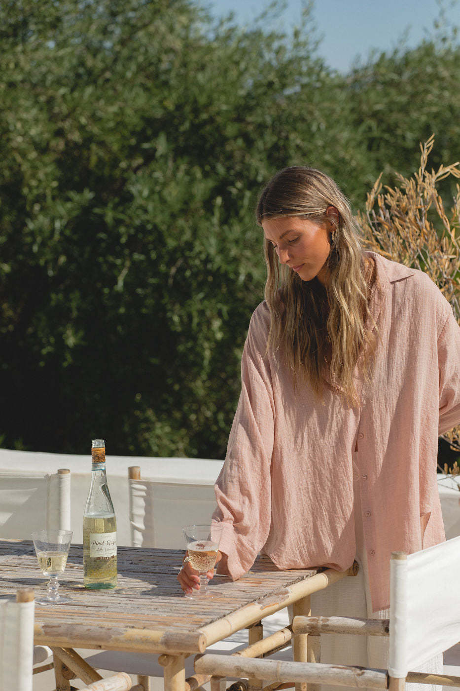 2024Poolside Oversized Button Top