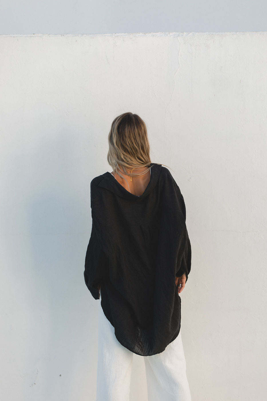 2024Poolside Oversized Button Top