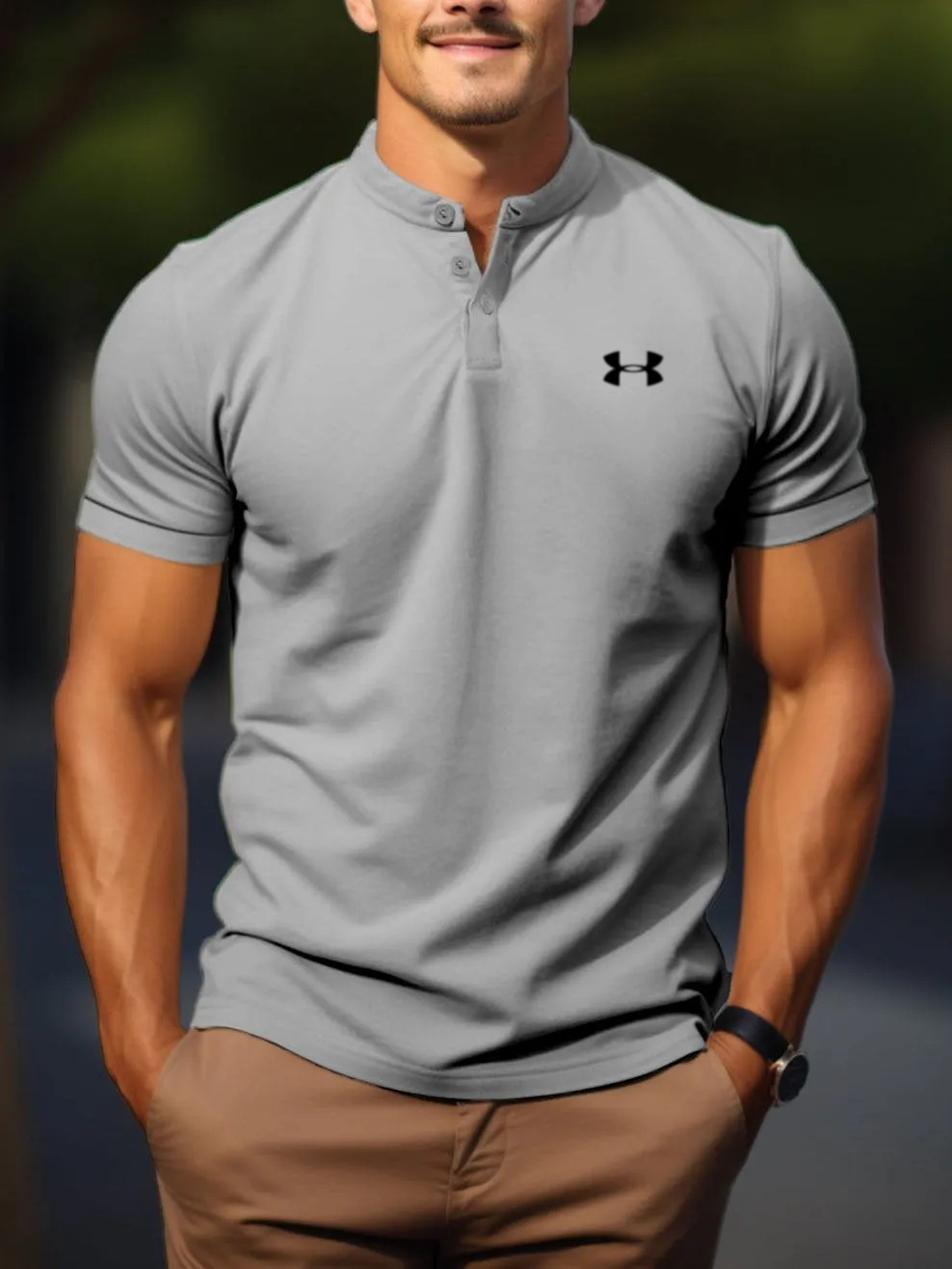 2025 Men's Henley Crewneck Short Sleeve T-Shirt