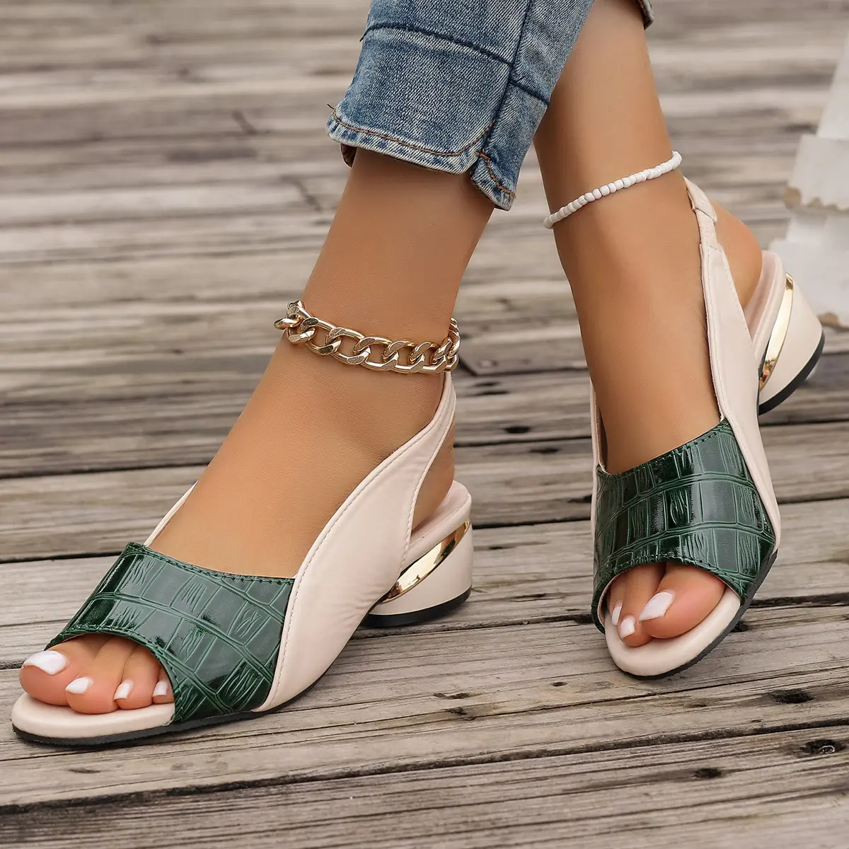 Women's platform low heel sandals casual summer outdoor sandals
