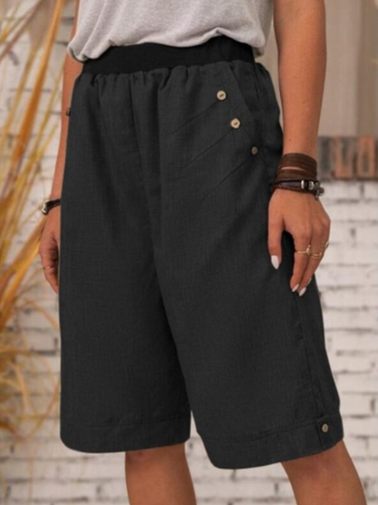 🌿 Women's Linen Wide-Leg Shorts